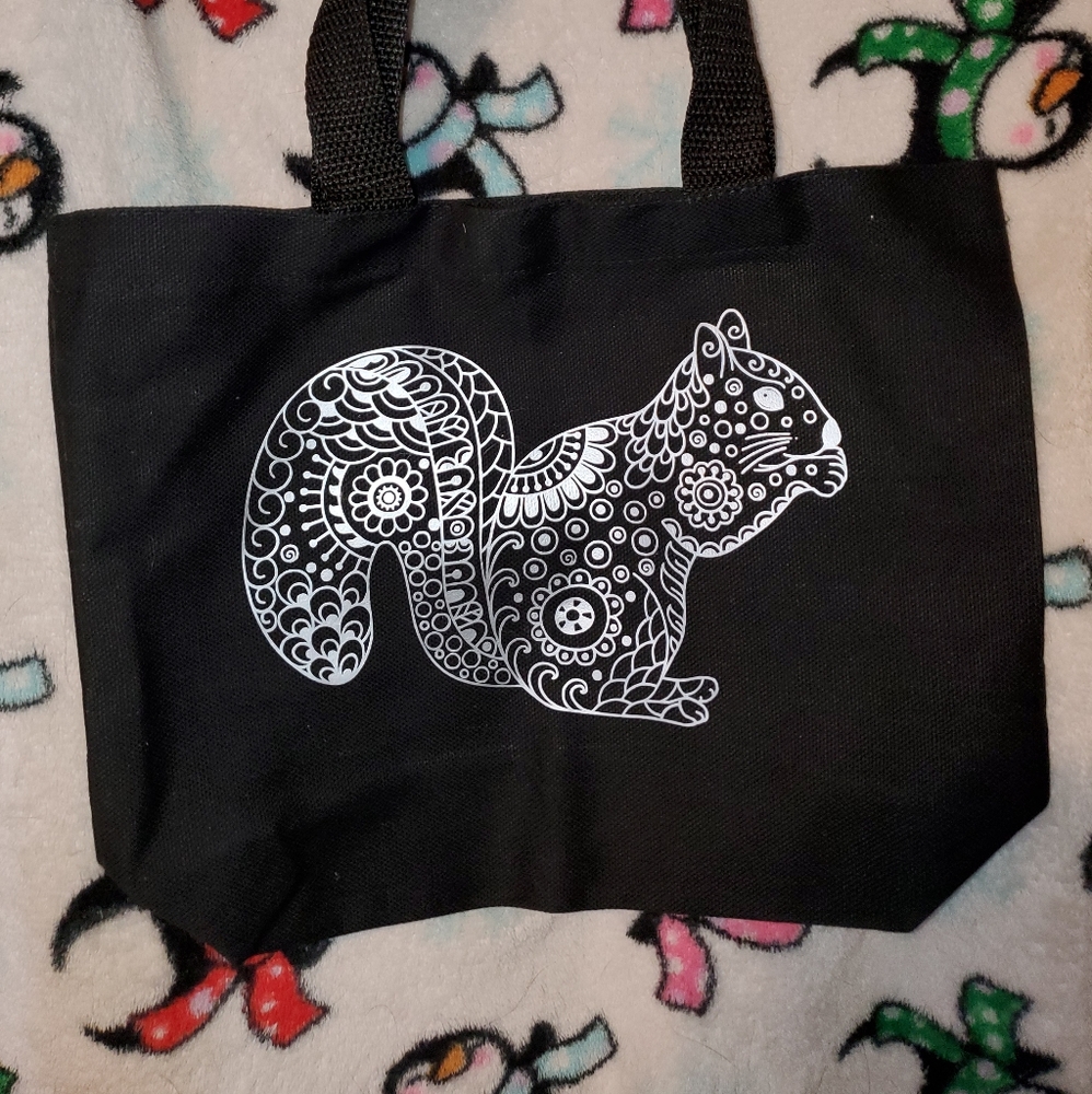 Squirrel mandala tote